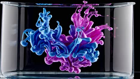 abstract ink colors in glass container