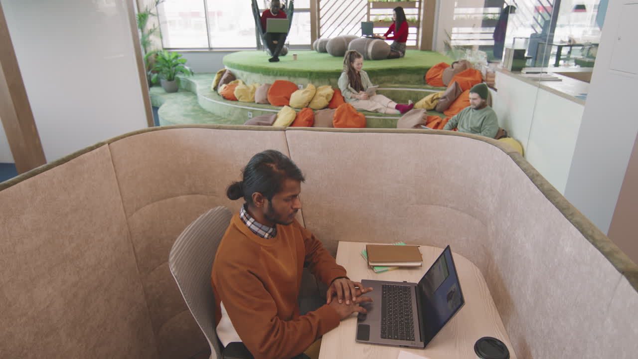 Group of Businesspeople Working in Modern Office Space