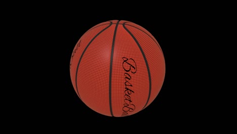 basketball ball with the words basketball rotates loop on a transparent background, 4444 prores footage