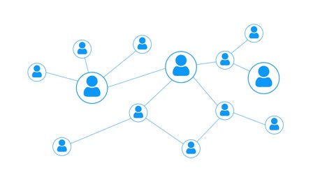 4k connecting people on the internet nodes transforming connection loop background.