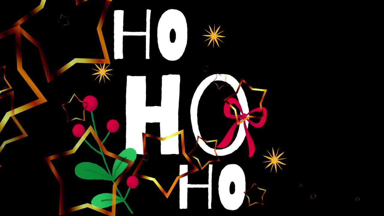 떨어지는 별 위에서 호 호 호 텍스트의 애니메이션