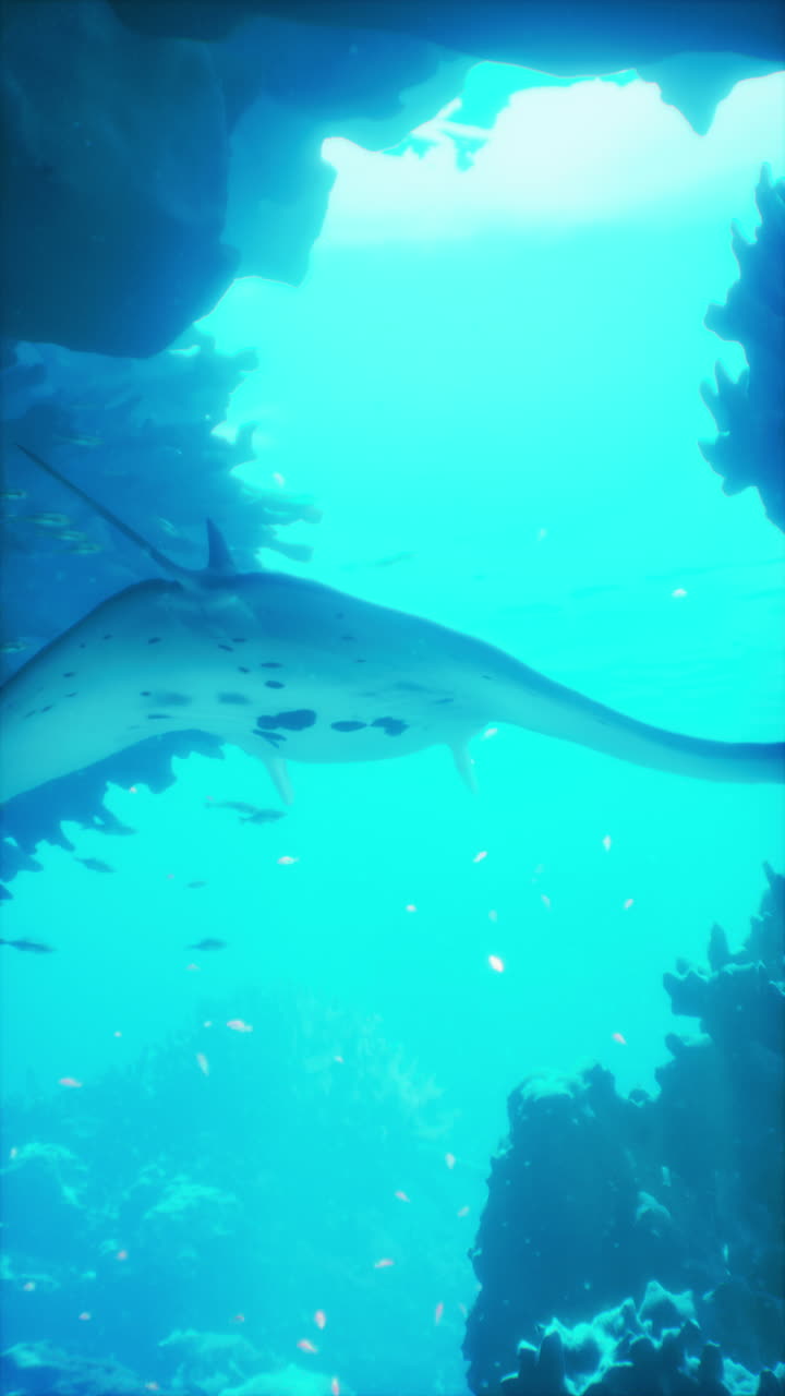 la raya manta nadando en el océano