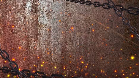 rusty chain with spark ember particle background loop animation