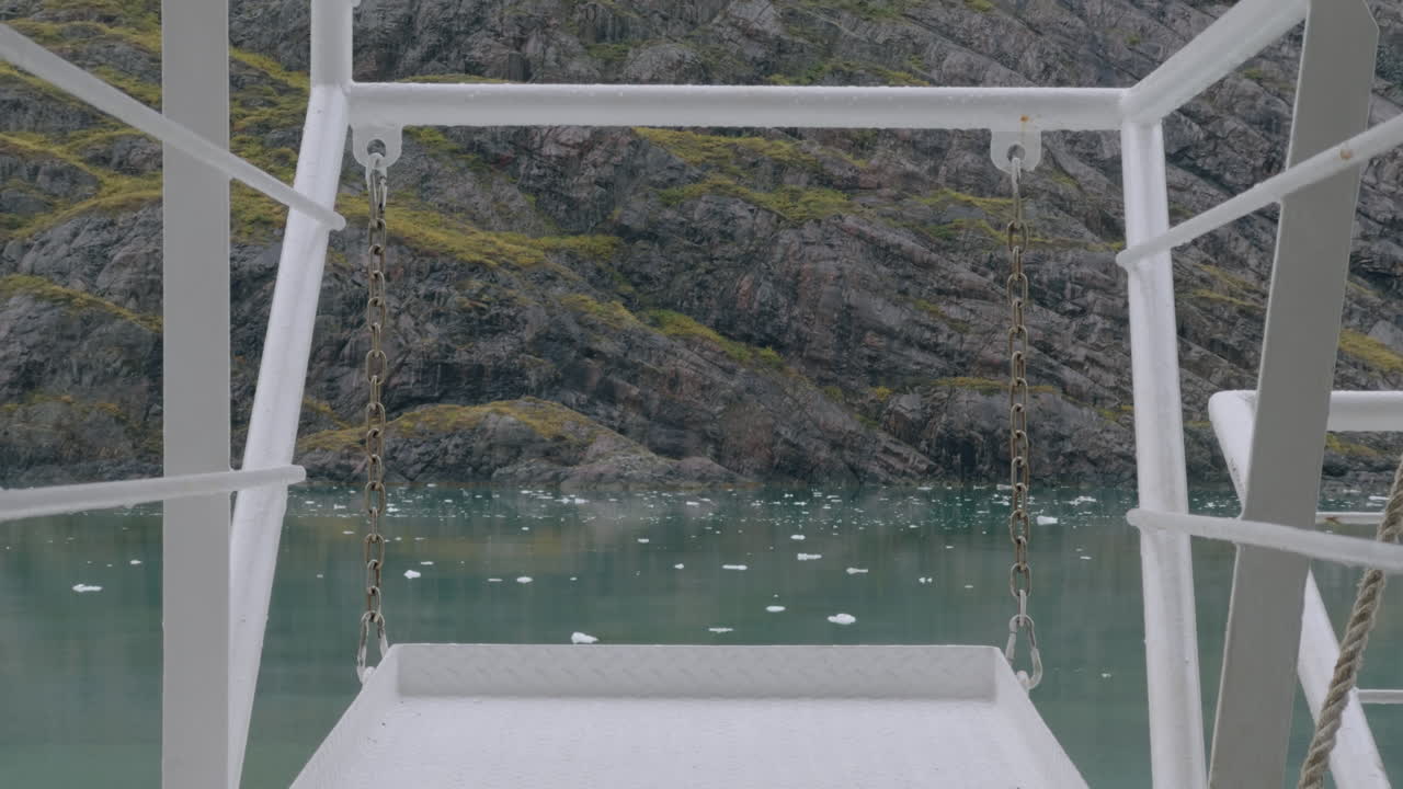 Icy Ocean View from Boat Deck of Cruise Ship in Alaska