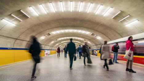 time lapse of a subway station