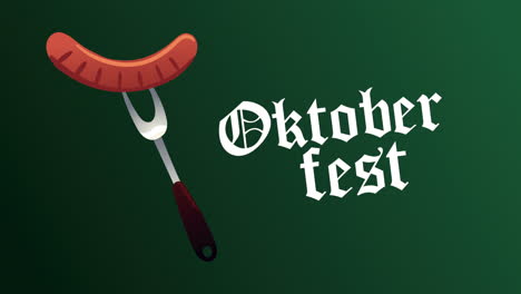 oktoberfest celebration lettering with sausage in fork