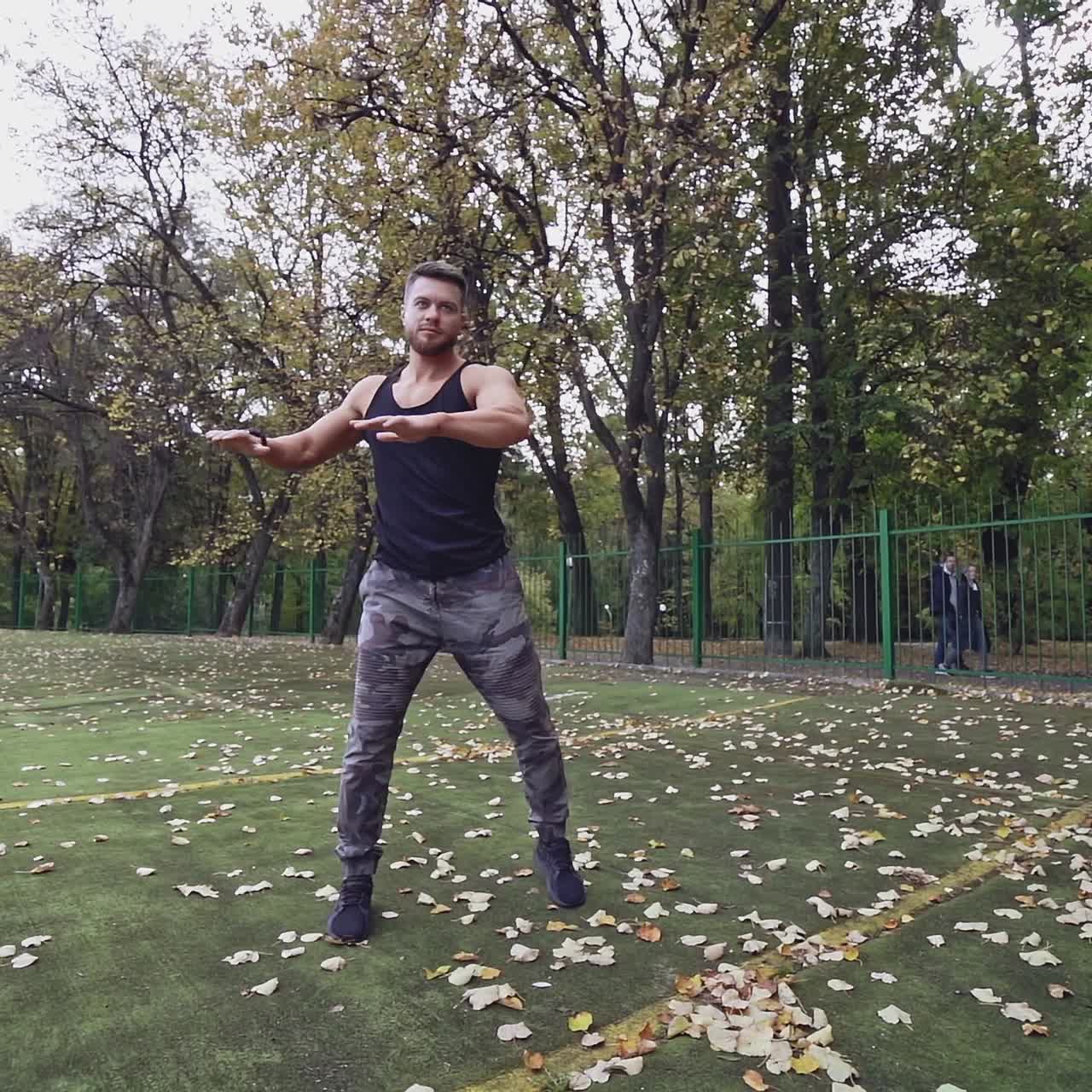 Man doing stretching exercise