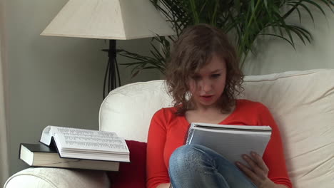 teenager studying at home