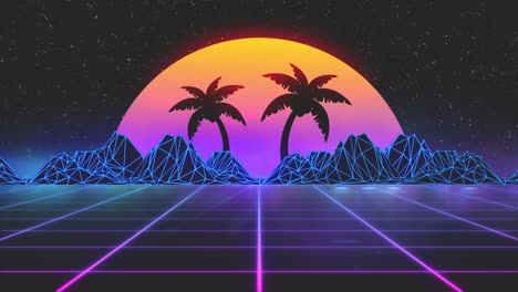 retro futuristic landscape
