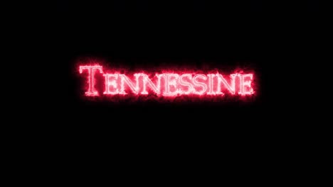 tennessine, elemento químico, escrito con fuego. bucle