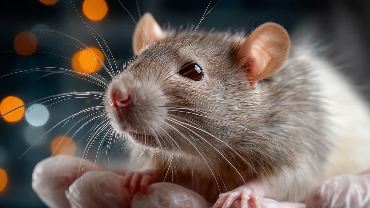 A Close-Up Exploration of a Playful Rat, Displaying Its Unique Features and Curiosity in a Beautifully Captured Moment with Soft Lighting and Bokeh Background