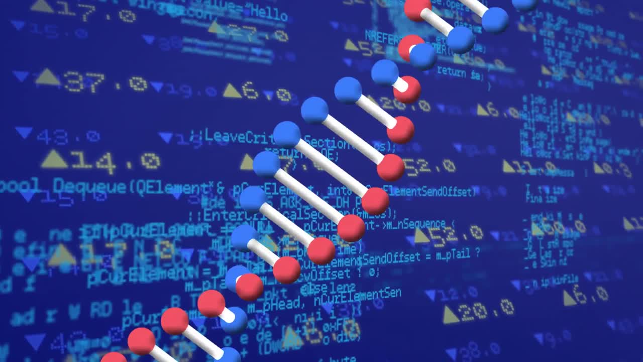 Animation of dna strand spinning and medical data processing