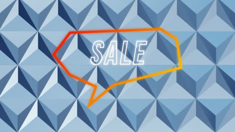 animación del texto de venta en la burbuja de habla retro