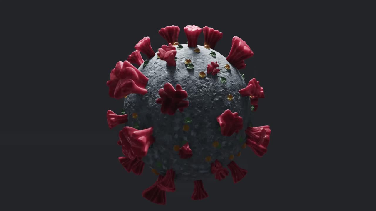 animación de la célula del virus sobre los iconos de la escuela.
