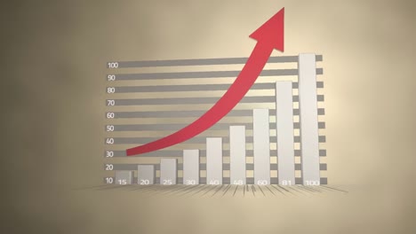 animation of financial data processing on beige background