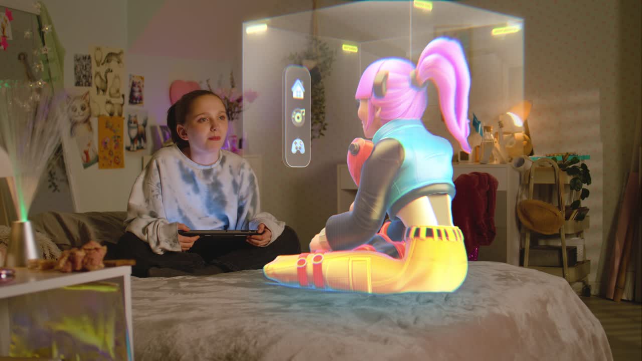 niño jugando a un juego en el dormitorio