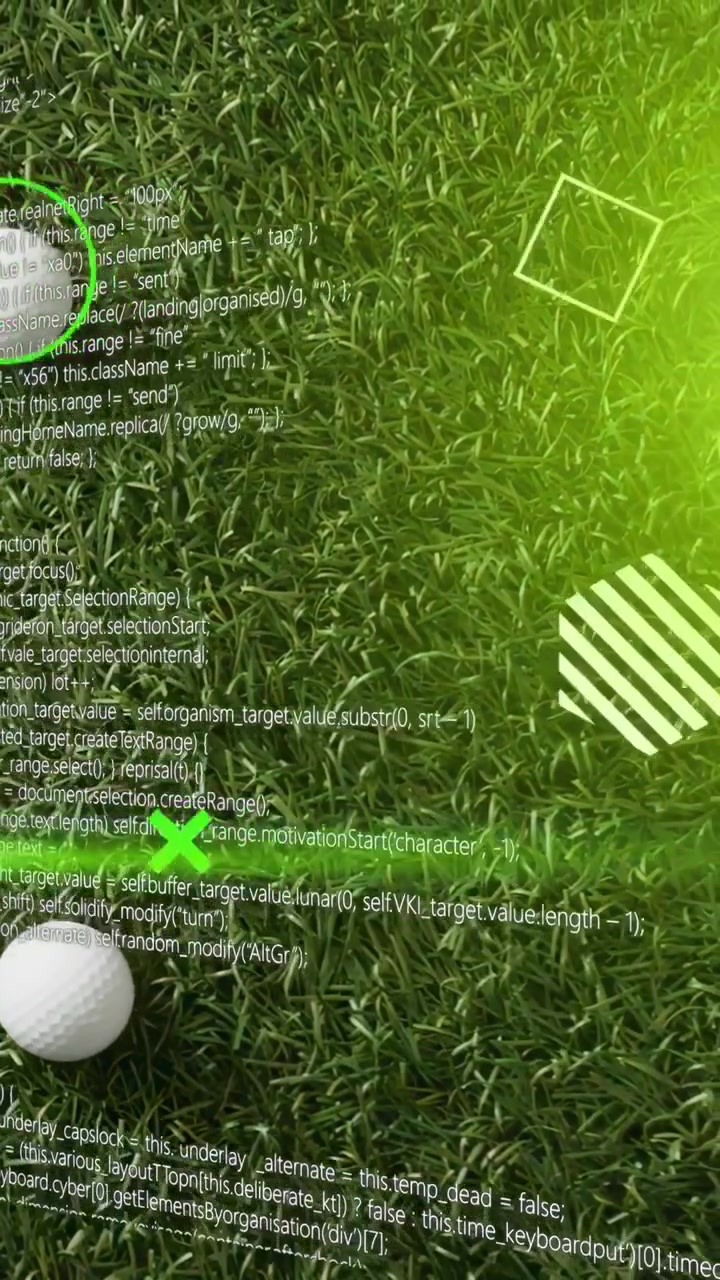Vertical video: Neon beam initiating scan code scrolling reticle pulsing balls entering left for AR