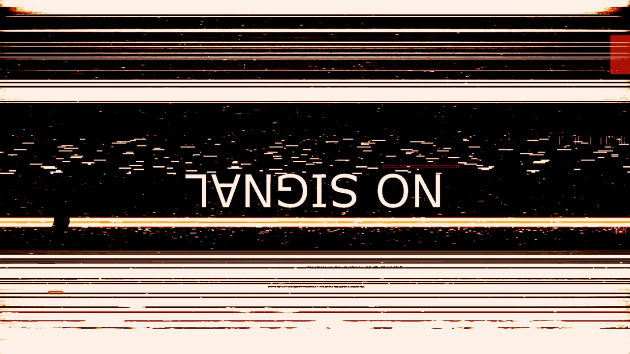 Digital Glitch Effect with No Signal Text Overlay
