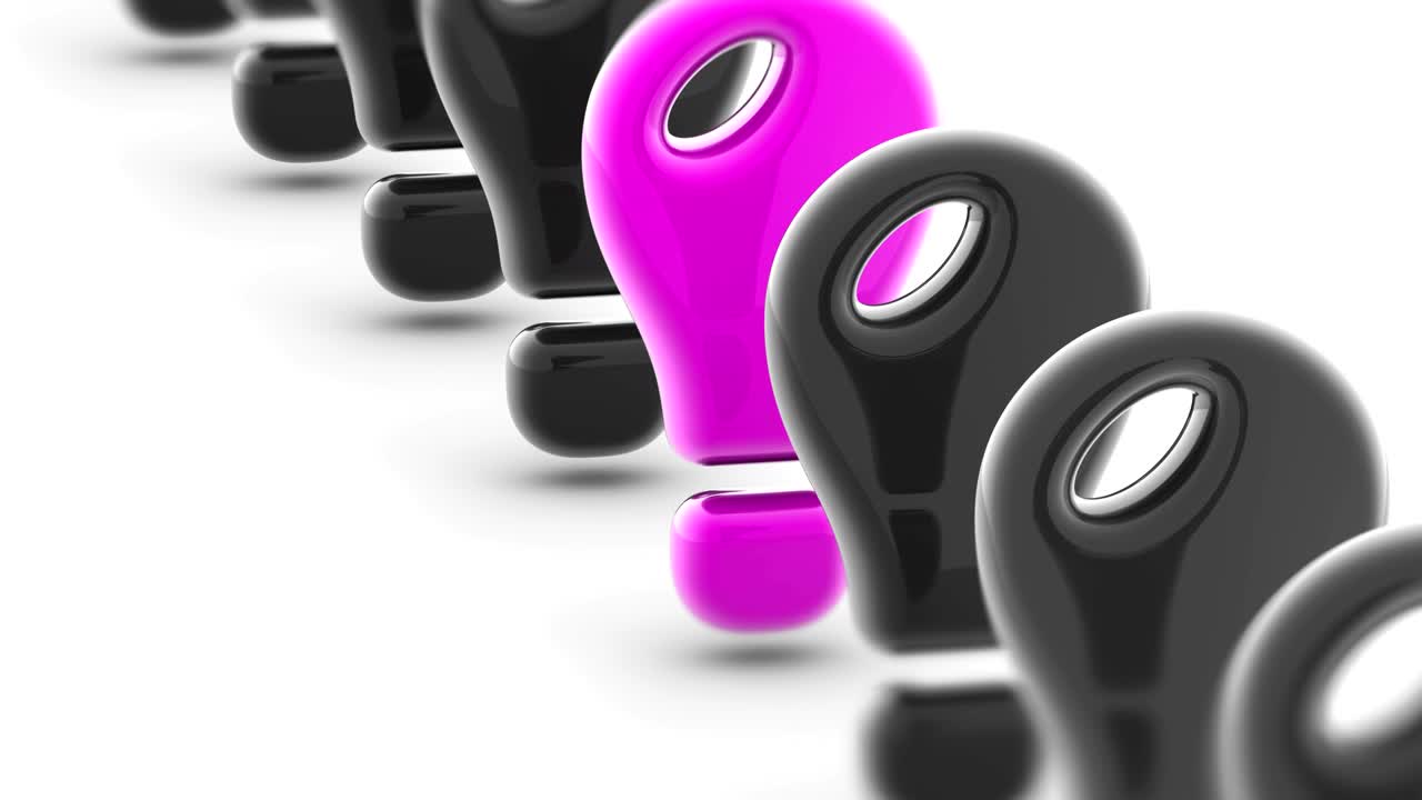 Idea icon. Looping footage has 4K resolution.