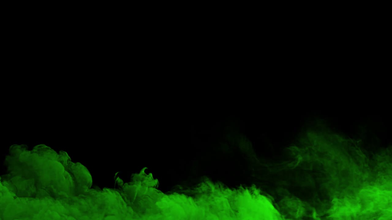 cg green fluid flowing  smoke loops