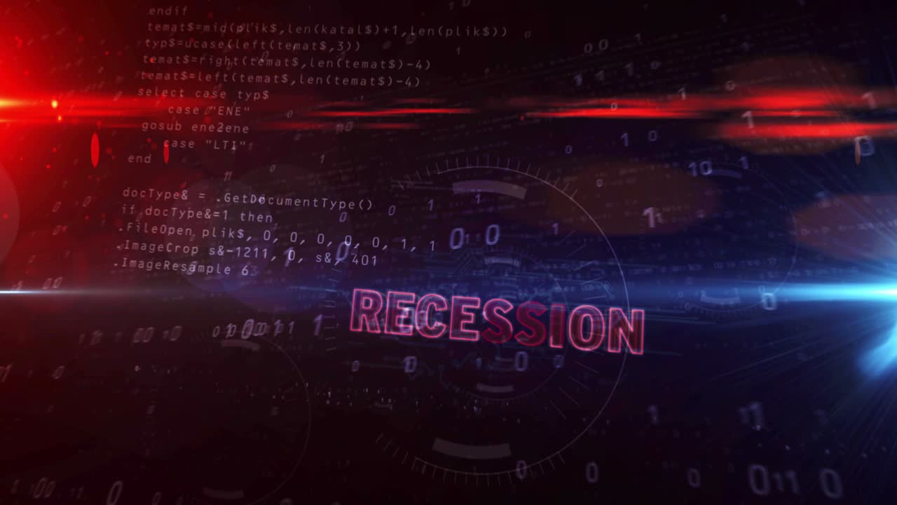 Recession economy and business abstract loopable tunnel animation