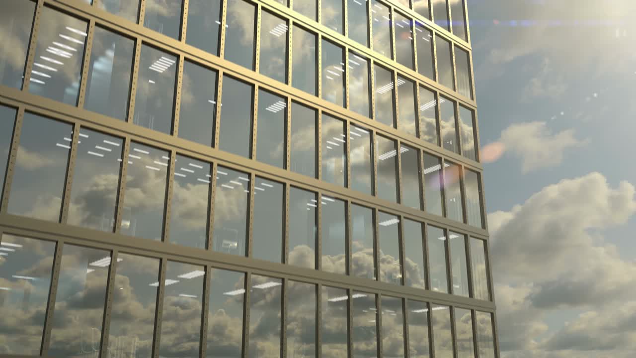 Skyscraper exterior and windows of the high rise office building, seamless loop