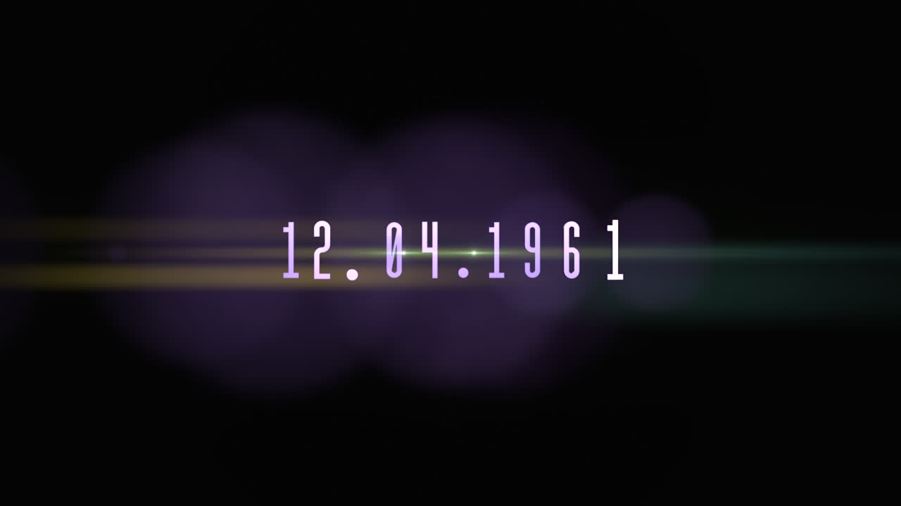 12.04.1961 with light of stars and lines in galaxy