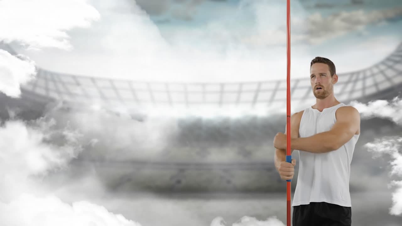 창을 던지기 위해 준비하는 남자 4k