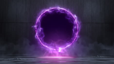 looping glowing energy portal in scifi room