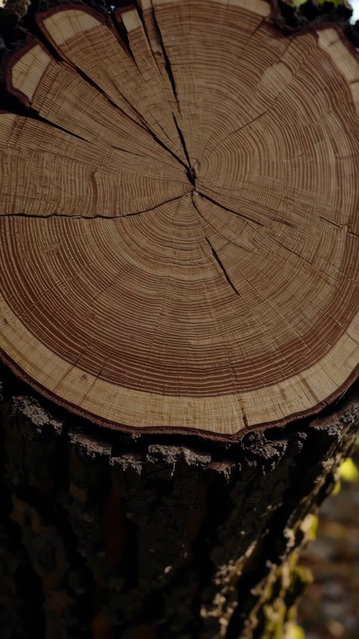 나무 줄기 가로편의 클로즈업