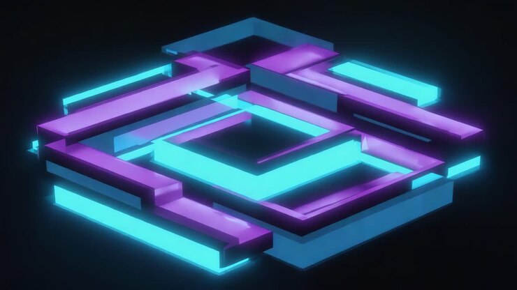 Abstrakt Geometrisk Neon Terning
