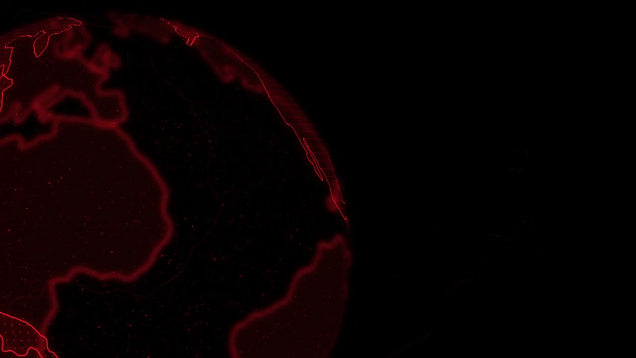 mundo digital rojo globo terráqueo girando