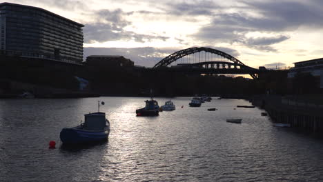 A-shot-of-the-Wear-Bridge-of-the-river-Wear-in-Sunderland,-North-East-of-England