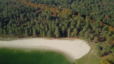 Luftdrohnenblick-Auf-Den-Weißen-Sandsee-In-Der-Nähe-Des-Großen-Waldes-In-Den-Niederlanden,-Europa