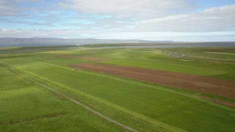icelandic farmland aerial view