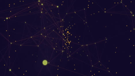 animation of network of connections with spots on black background