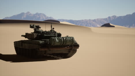 a military tank in the desert