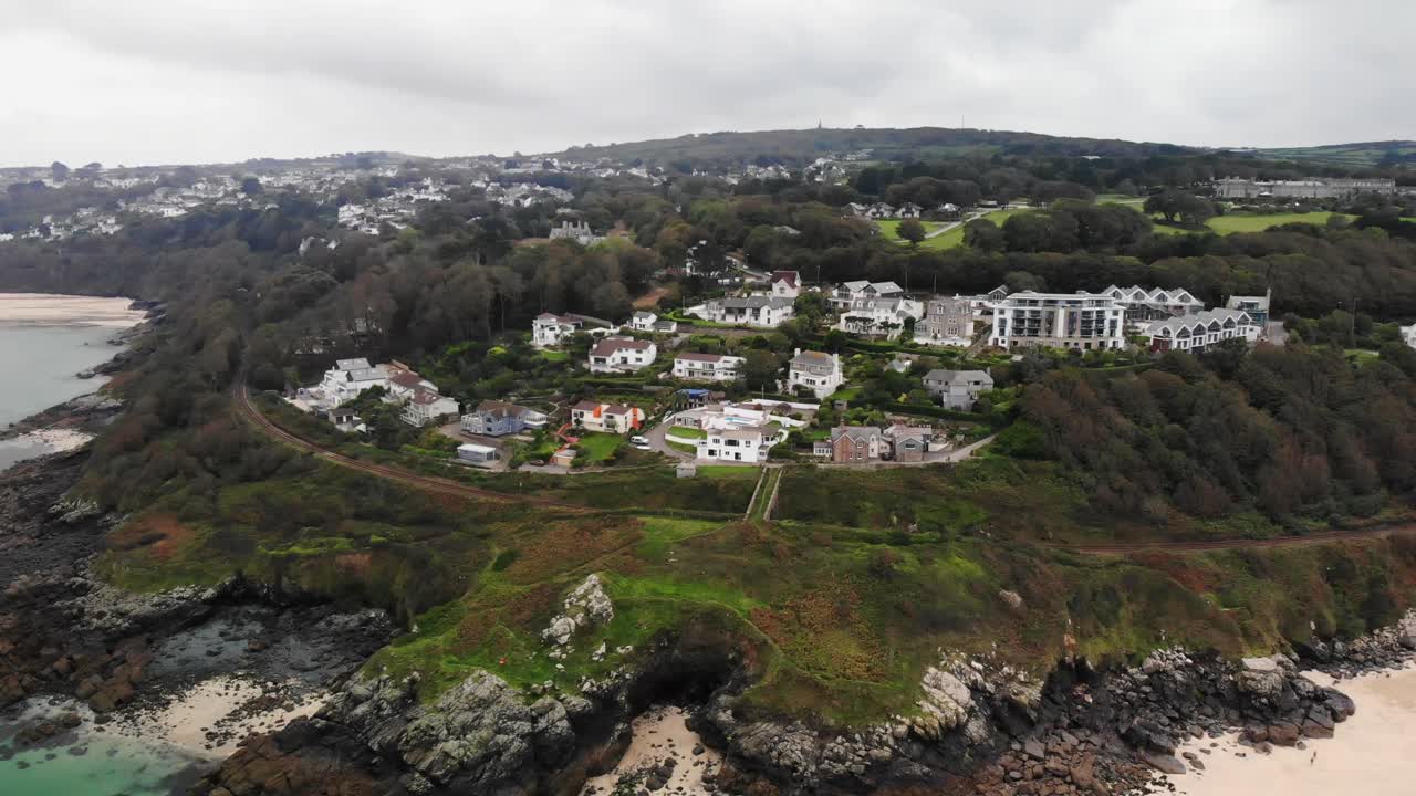 toma delantera aérea de casas y hoteles en porthminster point st ives cornwall inglaterra