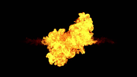 fire and explosion slow motion with alpha channel transparent background