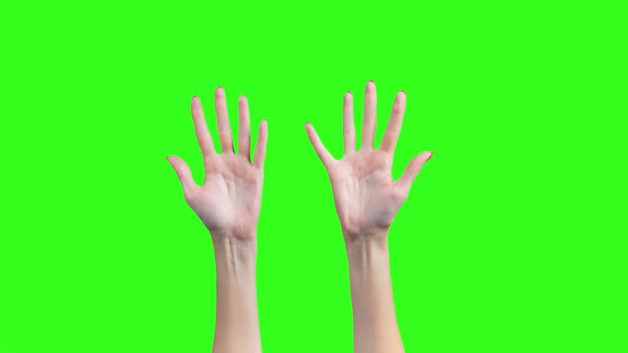 초록색 배경 에 분노 한 여자 손 의 비디오
