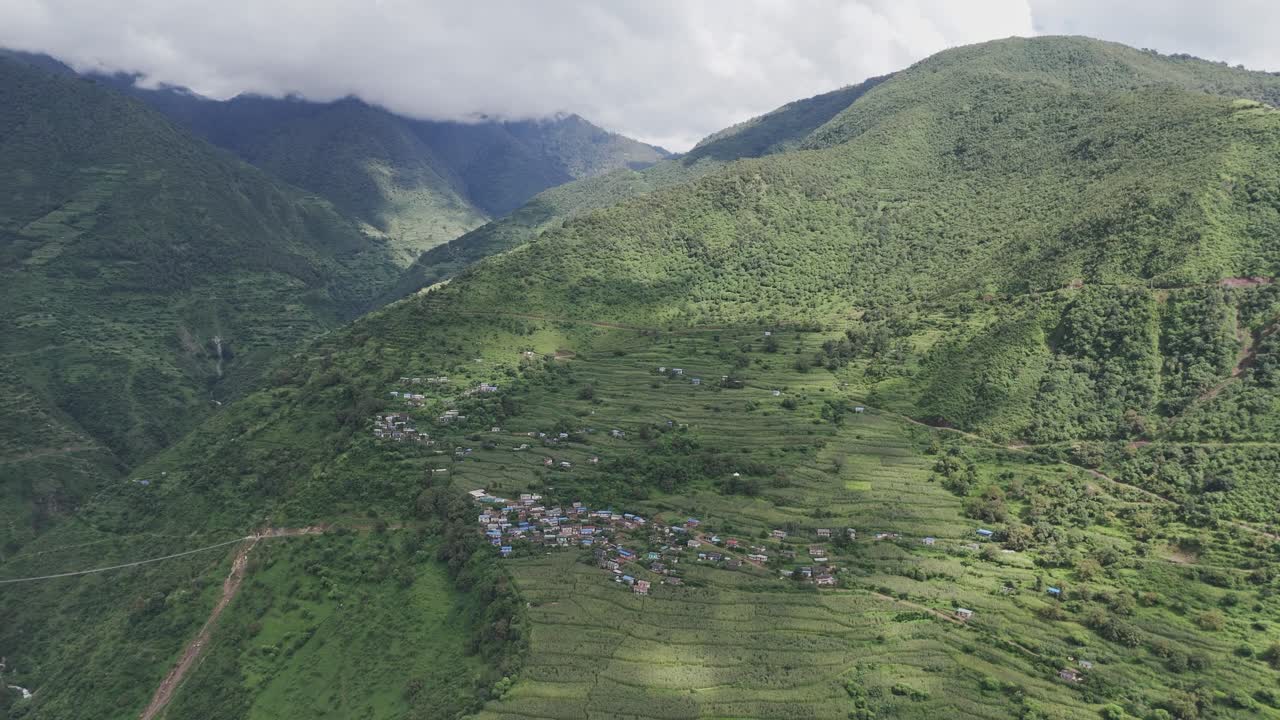 Beautiful landscape scenery of Nepal village