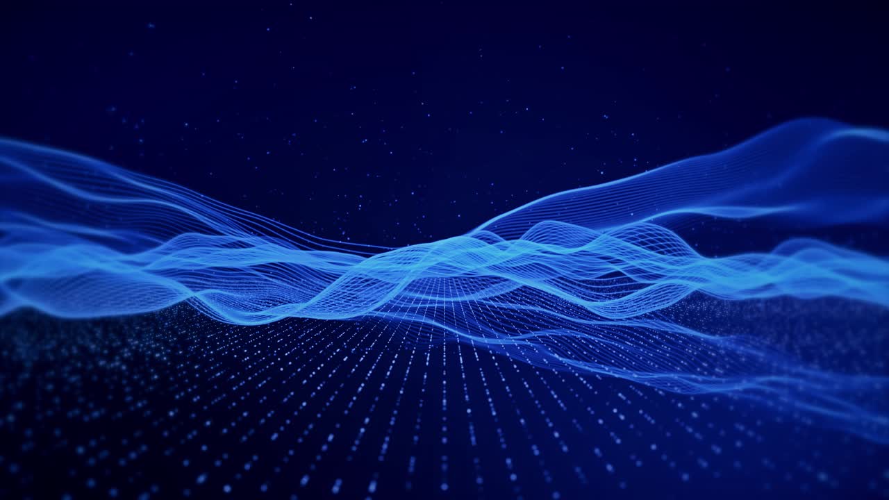 Abstract wave motion flow wave mesh pattern mesh line on dark 4k 3d background modern futuristic