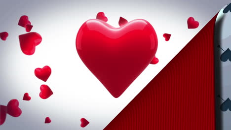 papel pintado pelado para revelar corazones rojos