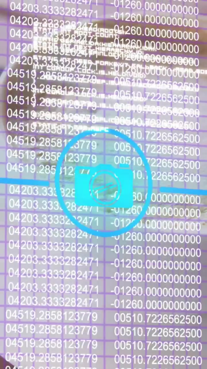 Animation of looping numbers and application icons over close up of coffee cup with froth on table