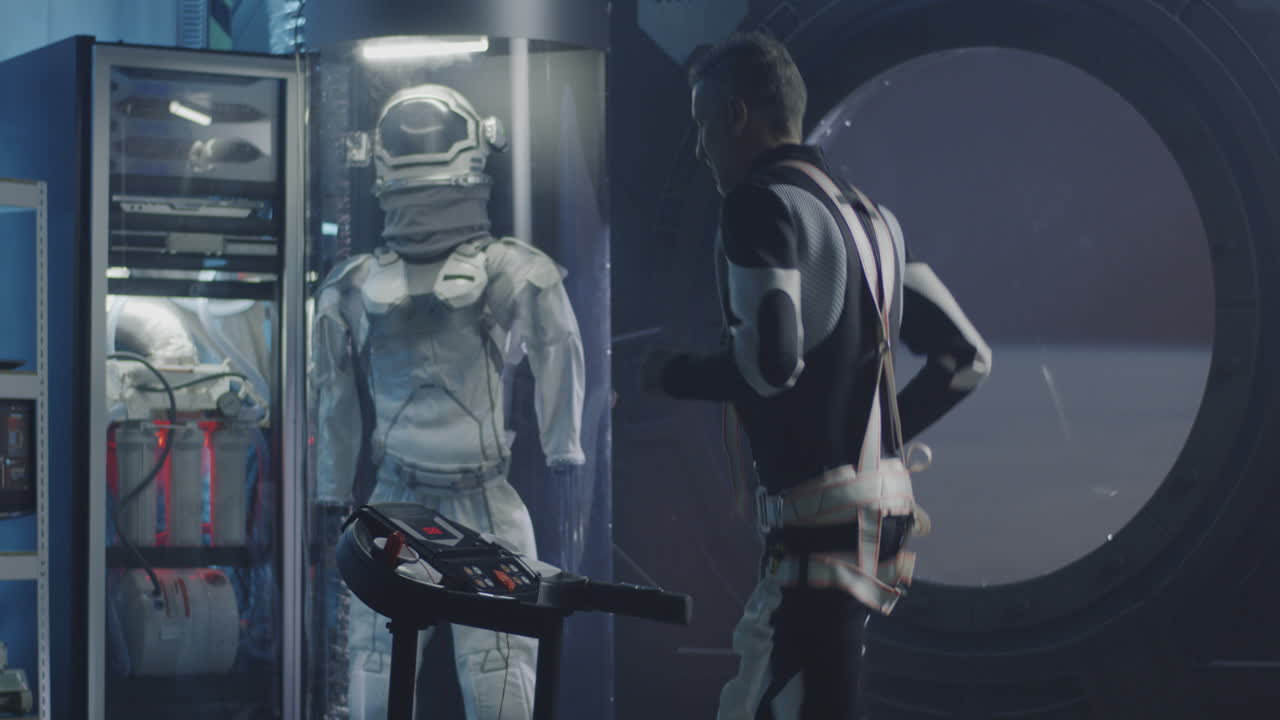 Astronaut Training in a Futuristic Facility