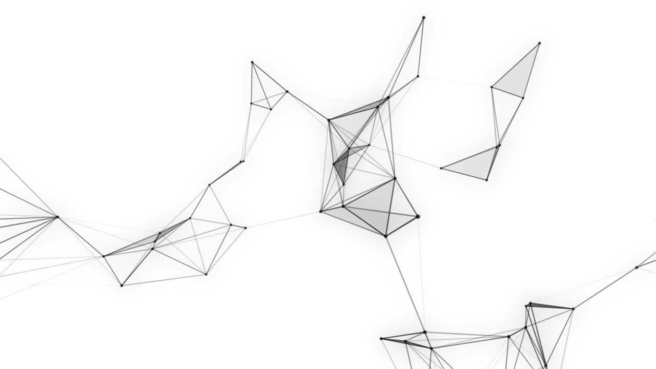 Plexus fantasy abstract technology. Abstract geometric background with moving lines, dots and triangles. Science. Medicine and technology. Loop animations