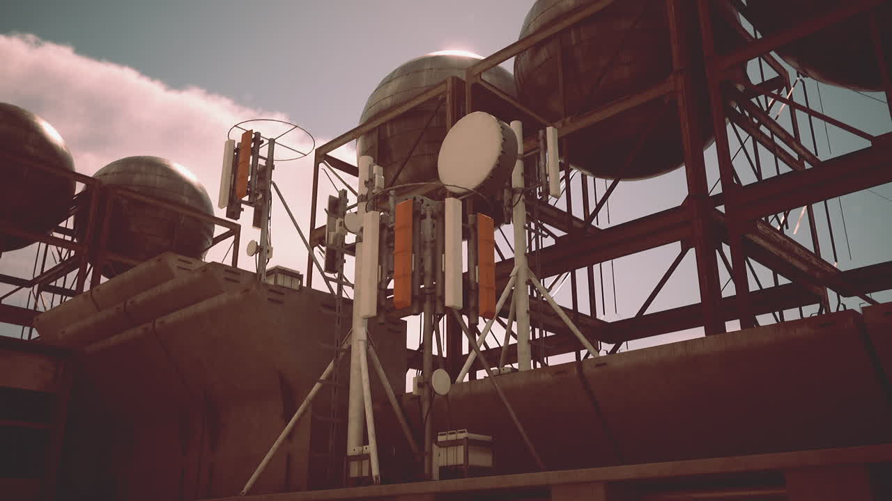una torre de celulares con múltiples antenas