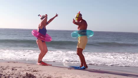 happy senior couple having fun