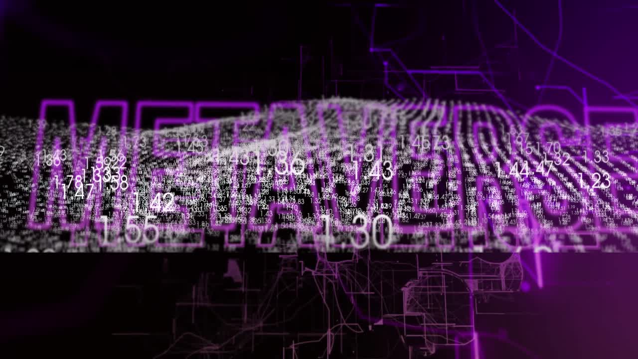 Animation of data processing over metaverse text