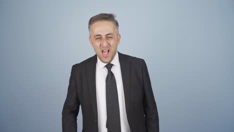 yawning businessman.